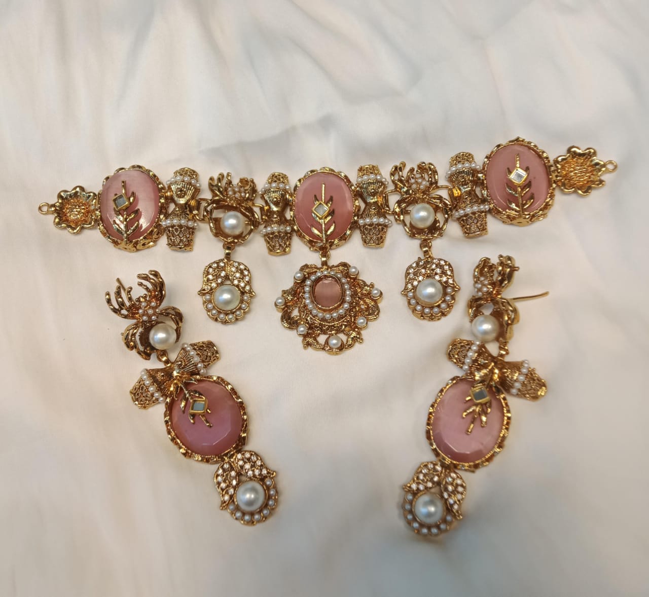 Handmade Double stone Choker Set