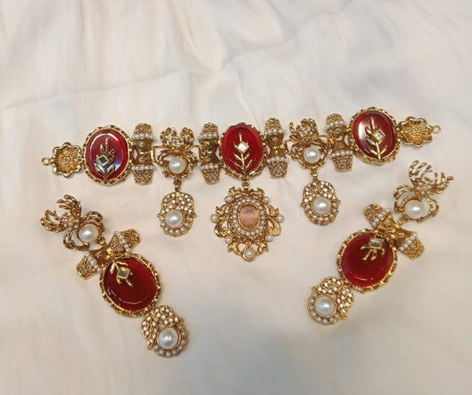 Handmade Double stone Choker Set