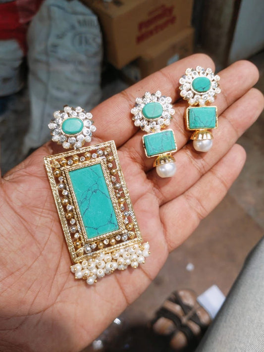 Square Neckpiece with Studs