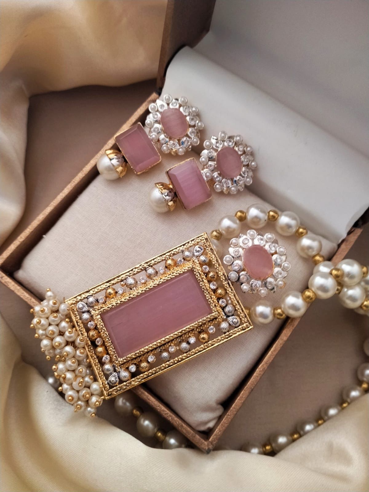 Square Neckpiece with Studs