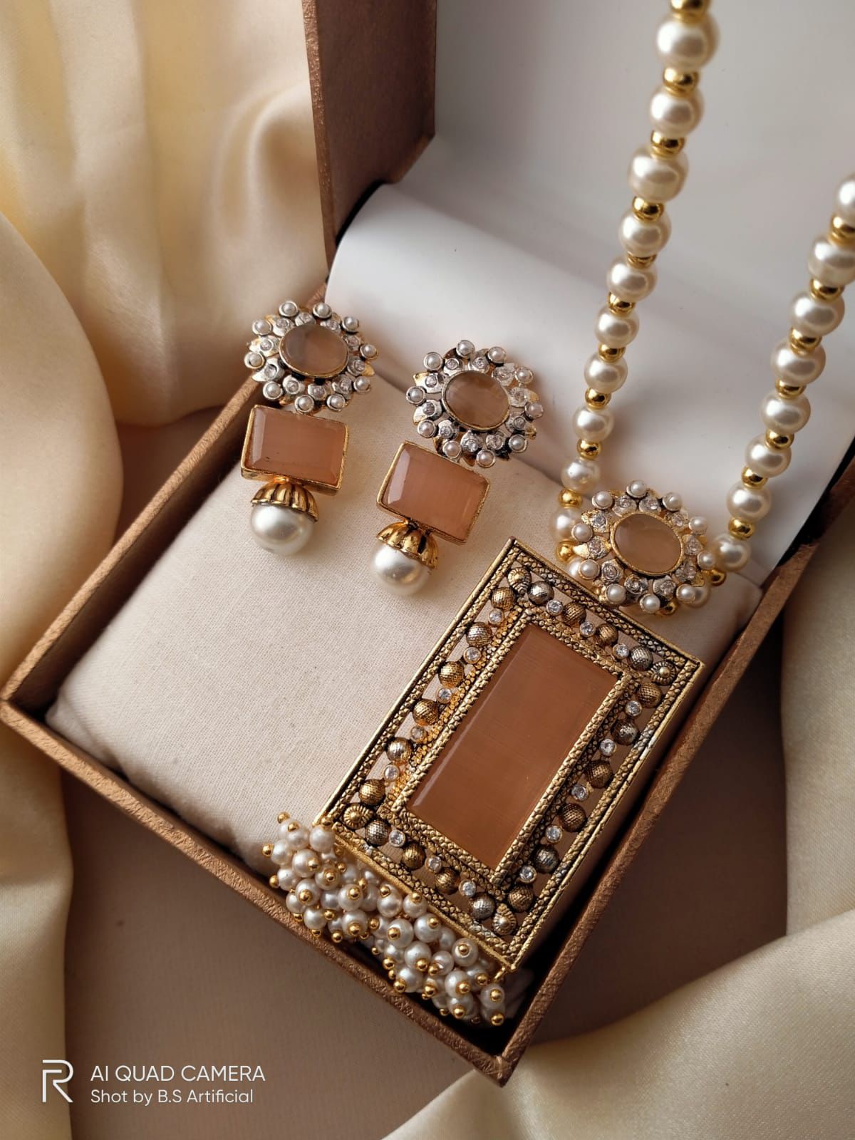 Square Neckpiece with Studs