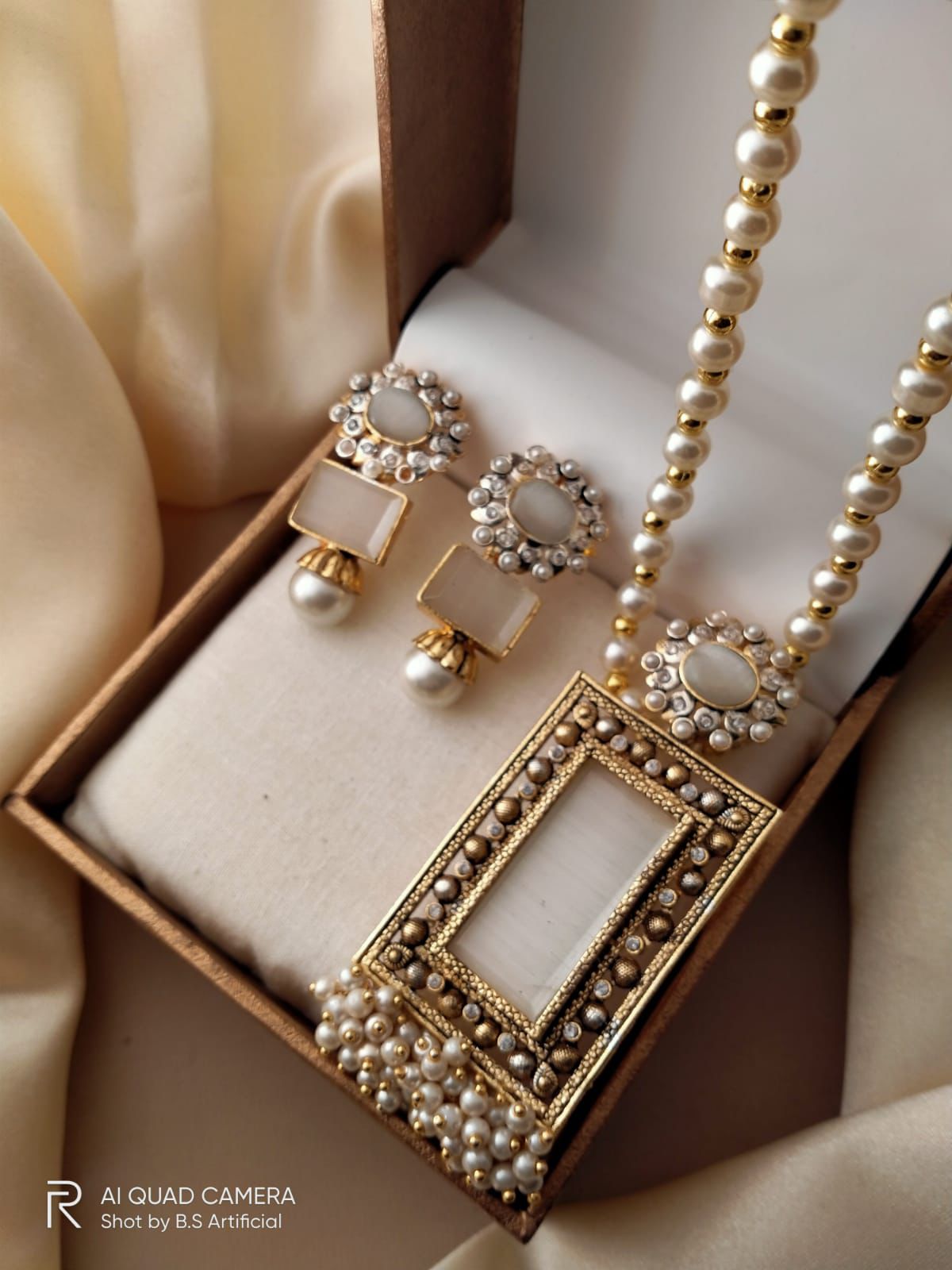 Square Neckpiece with Studs