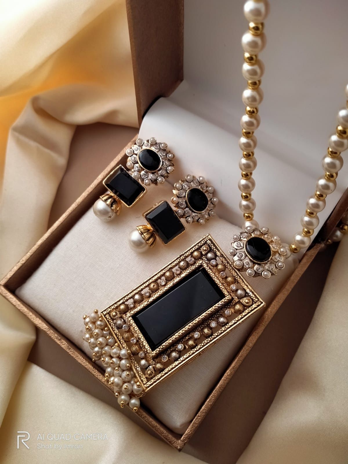 Square Neckpiece with Studs