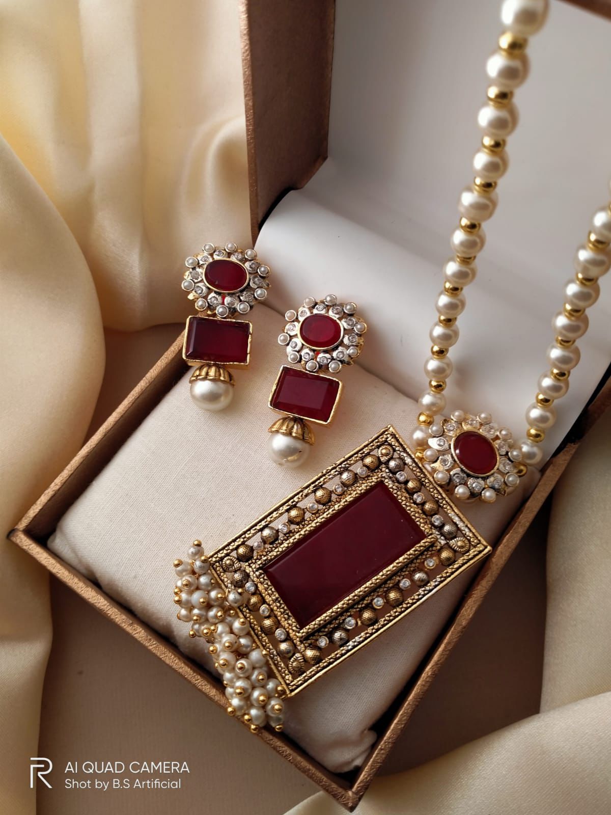Square Neckpiece with Studs