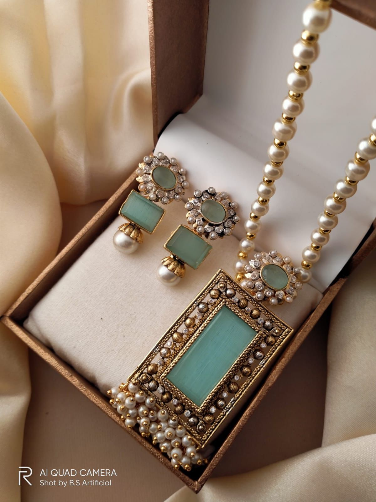 Square Neckpiece with Studs