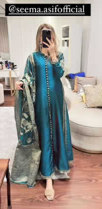 Blue Long Silk Dress