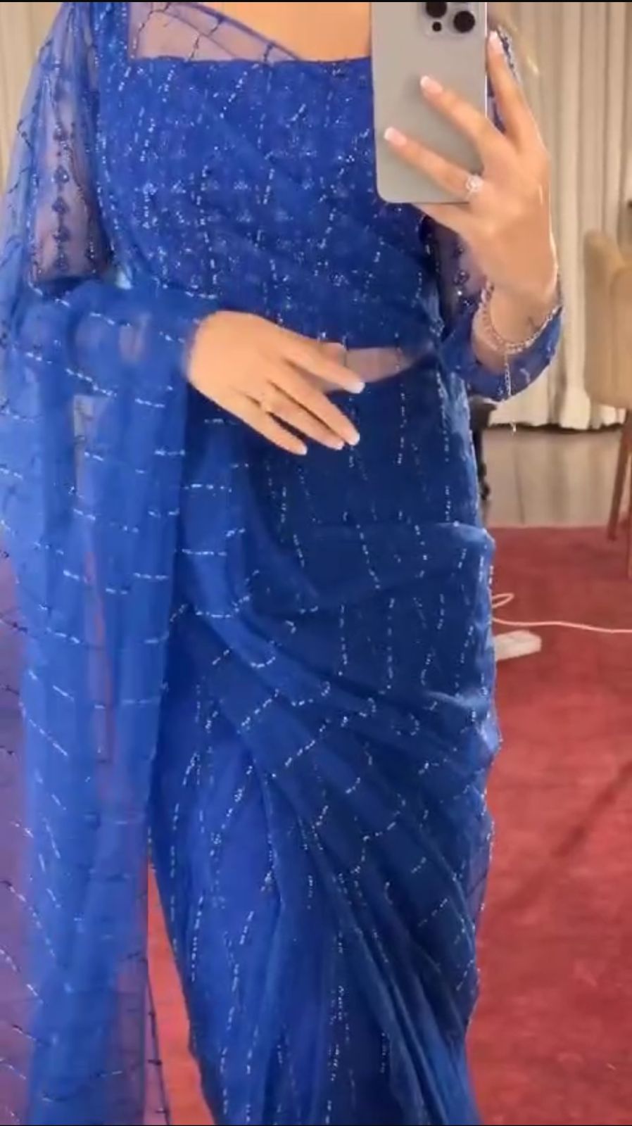 Electric Blue Saree