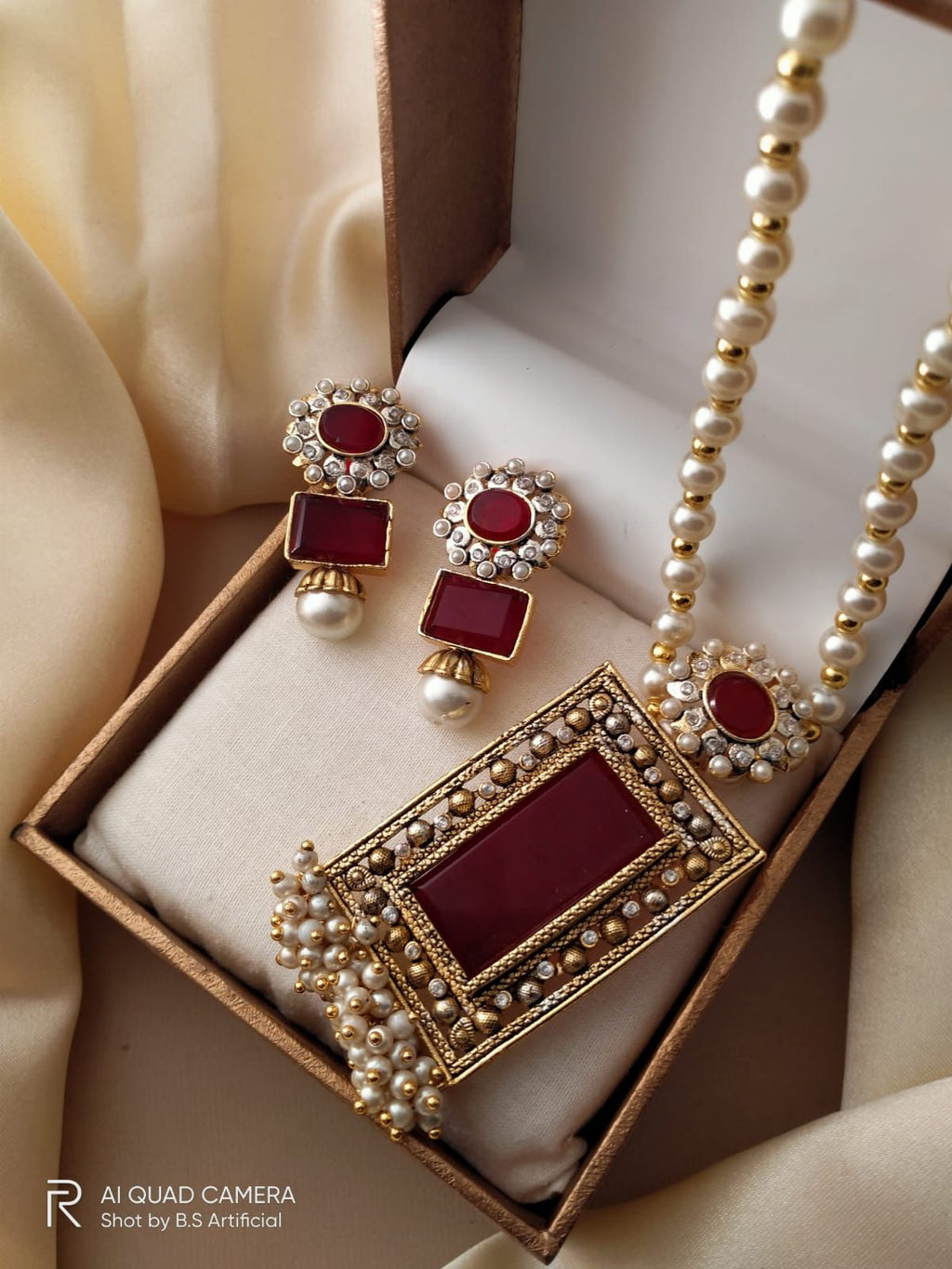 Square Neckpiece with Studs
