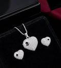 Crystal Heart Zarcon locket set