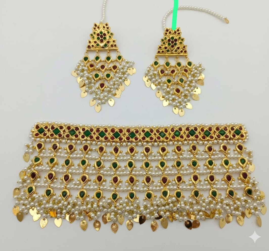 Royal Pearl Kundan Choker Set
