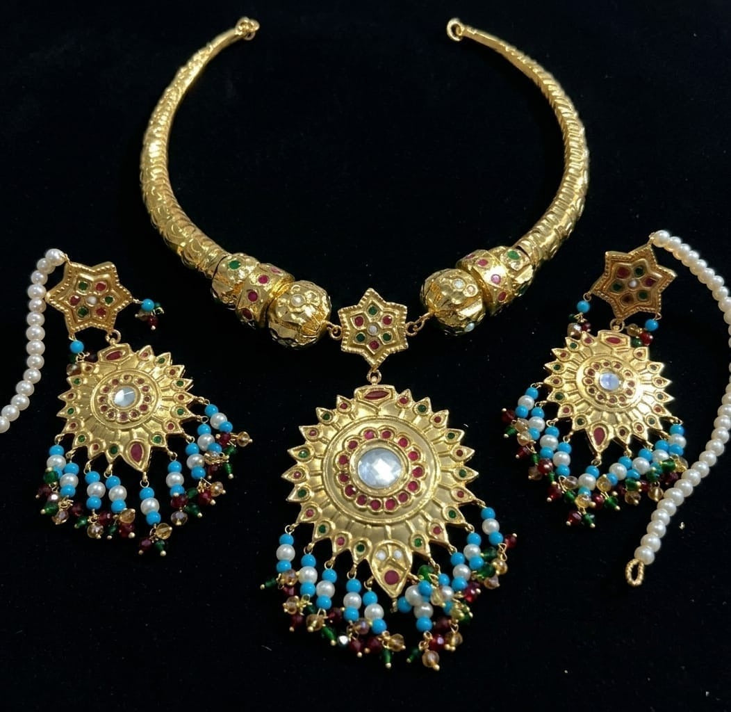 Celestial Kundan Collar Necklace Set