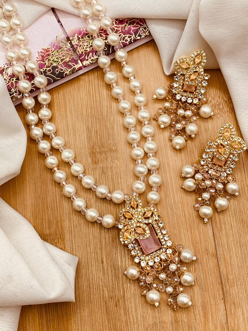 Amber Pearl Luxe Necklace Set